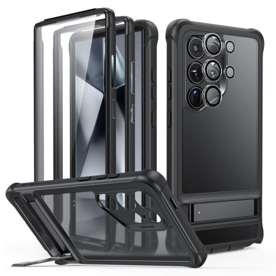 Husa pentru Samsung Galaxy S24 Ultra + Folie - ESR Armor Tough Kickstand HaloLock - Frosted Black