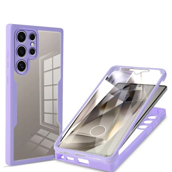 Husa pentru Samsung Galaxy S24 Ultra + Folie - Techsuit ColorVerse 360 Series - Purple