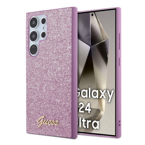 Husa pentru Samsung Galaxy S24 Ultra - Guess Glitter Script (GUHCS24LHGGSHU) - Purple