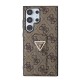 Husa pentru Samsung Galaxy S24 Ultra - Guess Grip Stand 4G Triangle Strass (GUHCS24LPGS4TDW) - Brown