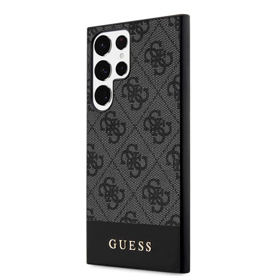 Husa pentru Samsung Galaxy S24 Ultra - Guess Hardcase 4G Stripe Collection (GUHCS24LG4GLGR) - Black