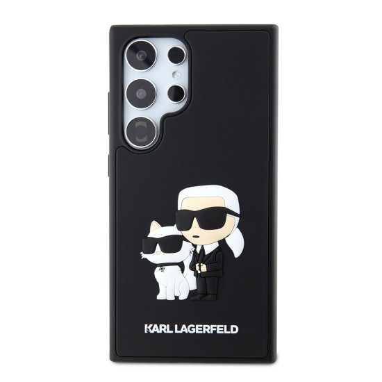 Husa pentru Samsung Galaxy S24 Ultra - Karl Lagerfeld 3D Design (KLHCS24L3DRKCNK) - Rubber Karl&Choupette