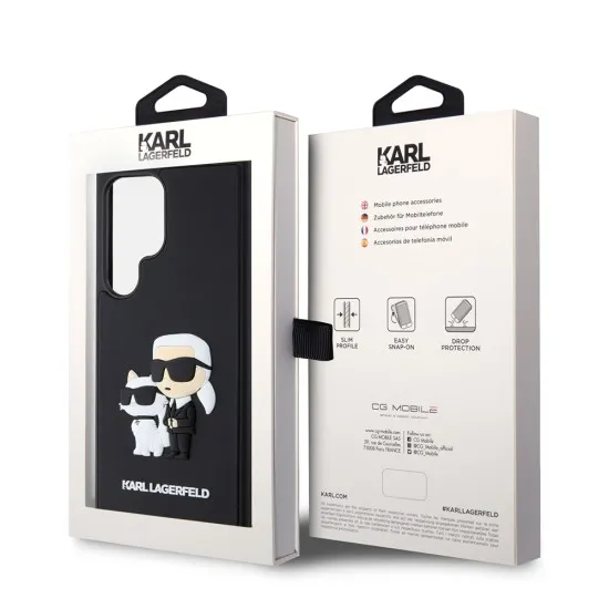 Husa pentru Samsung Galaxy S24 Ultra - Karl Lagerfeld 3D Design (KLHCS24L3DRKCNK) - Rubber Karl&Choupette Husa pentru Samsung Galaxy S24 Ultra - Karl Lagerfeld 3D Design (KLHCS24L3DRKCNK) - Rubber Karl&Choupette