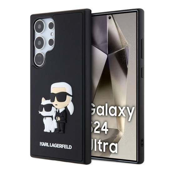 Husa pentru Samsung Galaxy S24 Ultra - Karl Lagerfeld 3D Design (KLHCS24L3DRKCNK) - Rubber Karl&Choupette