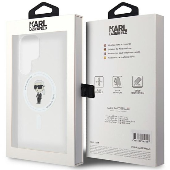 Husa pentru Samsung Galaxy S24 Ultra - Karl Lagerfeld IML Luxury MagSafe (KLHMS24LHFCKNOT) - Transparent Ikonik