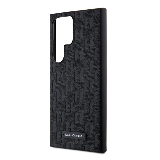 Husa pentru Samsung Galaxy S24 Ultra - Karl Lagerfeld Saffiano (KLHCS24LSAKLHPK) - Mono Metal Logo