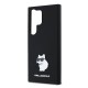 Husa pentru Samsung Galaxy S24 Ultra - Karl Lagerfeld Silicone (KLHCS24LSMHCNPK) - Choupette Metal Pin