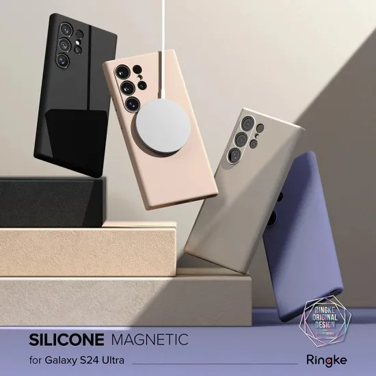 Husa pentru Samsung Galaxy S24 Ultra - Ringke Silicone Magnetic - Black Husa pentru Samsung Galaxy S24 Ultra - Ringke Silicone Magnetic - Black
