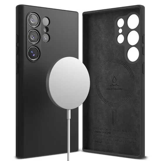 Husa pentru Samsung Galaxy S24 Ultra - Ringke Silicone Magnetic - Black Husa pentru Samsung Galaxy S24 Ultra - Ringke Silicone Magnetic - Black