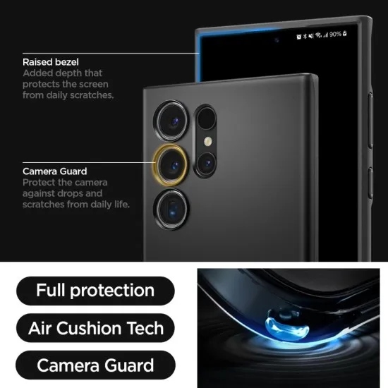 Husa pentru Samsung Galaxy S24 Ultra - Spigen Thin Fit - Black Husa pentru Samsung Galaxy S24 Ultra - Spigen Thin Fit - Black