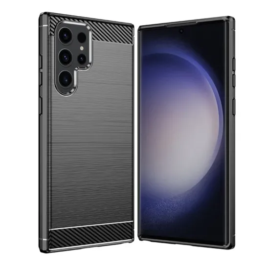 Husa pentru Samsung Galaxy S24 Ultra - Techsuit Carbon Silicone - Black Husa pentru Samsung Galaxy S24 Ultra - Techsuit Carbon Silicone - Black