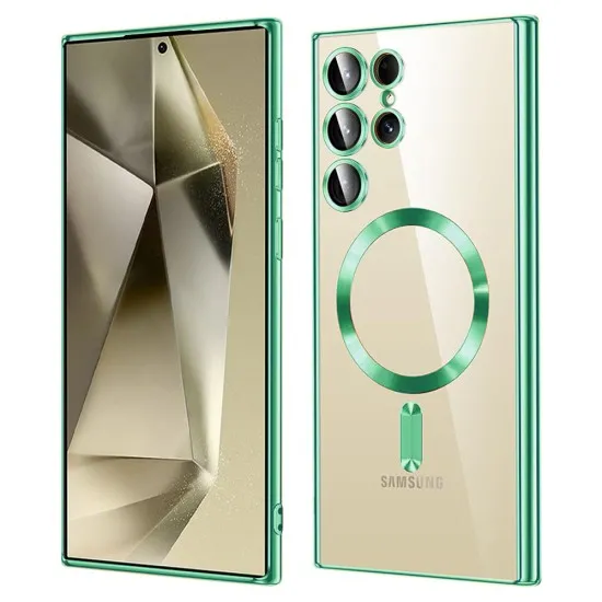 Husa pentru Samsung Galaxy S24 Ultra - Techsuit Luxury Crystal MagSafe - Light Green Husa pentru Samsung Galaxy S24 Ultra - Techsuit Luxury Crystal MagSafe - Light Green