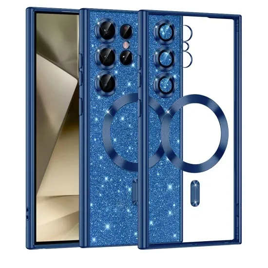 Husa pentru Samsung Galaxy S24 Ultra - Techsuit Luxury Glitter MagSafe - Deep Blue Husa pentru Samsung Galaxy S24 Ultra - Techsuit Luxury Glitter MagSafe - Deep Blue