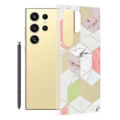 Husa pentru Samsung Galaxy S24 Ultra - Techsuit Marble Series - Purple Hex Husa pentru Samsung Galaxy S24 Ultra - Techsuit Marble Series - Purple Hex