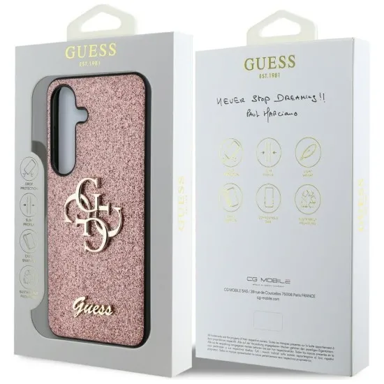 Husa pentru Samsung Galaxy S25 - Guess Glitter Script Big 4G Logo (GUHCS25SHG4SGP) - Pink Husa pentru Samsung Galaxy S25 - Guess Glitter Script Big 4G Logo (GUHCS25SHG4SGP) - Pink