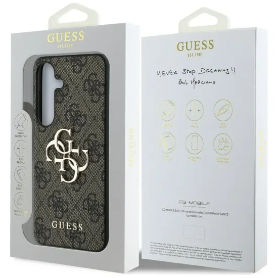 Husa pentru Samsung Galaxy S25 - Guess Hardcase 4G Big Metal Logo (GUHCS25S4GMGBR) - Brown Husa pentru Samsung Galaxy S25 - Guess Hardcase 4G Big Metal Logo (GUHCS25S4GMGBR) - Brown