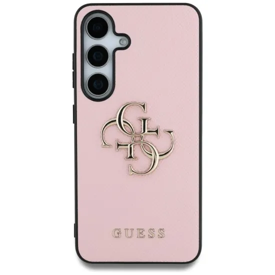 Husa pentru Samsung Galaxy S25 - Guess Hardcase 4G Grained Big and Classic Logo (GUHCS25SPGT4MBP) - Pink