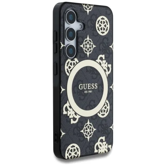 Husa pentru Samsung Galaxy S25 - Guess IML Peony On 4G Background MagSafe (GUHMS25SH4PYEEK) - Black Husa pentru Samsung Galaxy S25 - Guess IML Peony On 4G Background MagSafe (GUHMS25SH4PYEEK) - Black