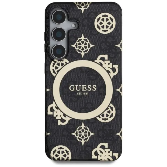 Husa pentru Samsung Galaxy S25 - Guess IML Peony On 4G Background MagSafe (GUHMS25SH4PYEEK) - Black Husa pentru Samsung Galaxy S25 - Guess IML Peony On 4G Background MagSafe (GUHMS25SH4PYEEK) - Black