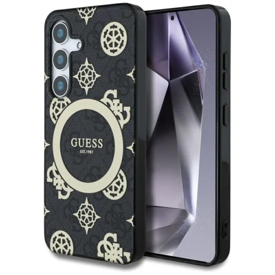Husa pentru Samsung Galaxy S25 - Guess IML Peony On 4G Background MagSafe (GUHMS25SH4PYEEK) - Black Husa pentru Samsung Galaxy S25 - Guess IML Peony On 4G Background MagSafe (GUHMS25SH4PYEEK) - Black