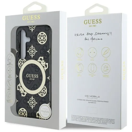 Husa pentru Samsung Galaxy S25 - Guess IML Peony On 4G Background MagSafe (GUHMS25SH4PYEEK) - Black Husa pentru Samsung Galaxy S25 - Guess IML Peony On 4G Background MagSafe (GUHMS25SH4PYEEK) - Black