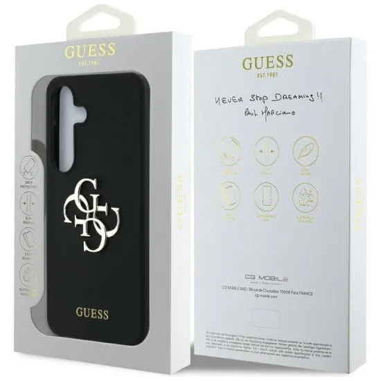 Husa pentru Samsung Galaxy S25 - Guess Silicone 4G Big Metal Logo (GUHCS25SS4SMDK) - Black Husa pentru Samsung Galaxy S25 - Guess Silicone 4G Big Metal Logo (GUHCS25SS4SMDK) - Black