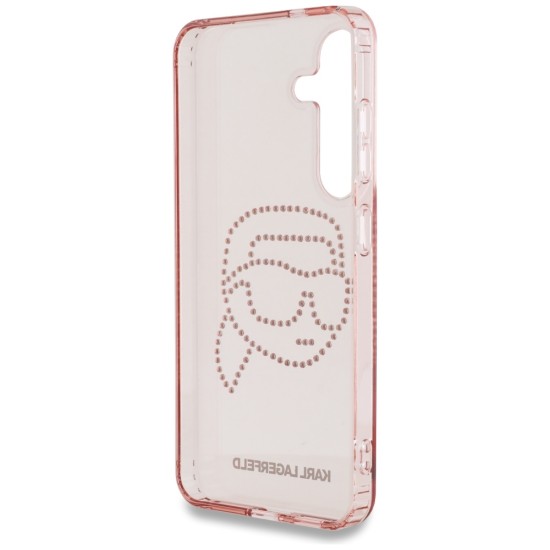 Husa pentru Samsung Galaxy S25 - Karl Lagerfeld IML Rhinestones Luxury (KLHCS25SHKHDCELP) - Pink Karl Head