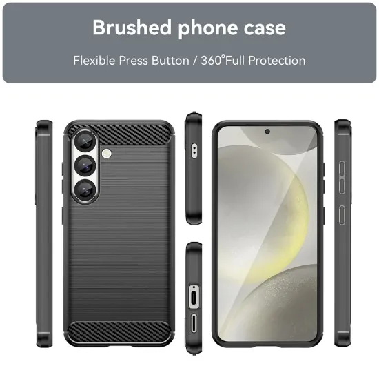 Husa pentru Samsung Galaxy S25 Plus - Techsuit Carbon Silicone - Black Husa pentru Samsung Galaxy S25 Plus - Techsuit Carbon Silicone - Black