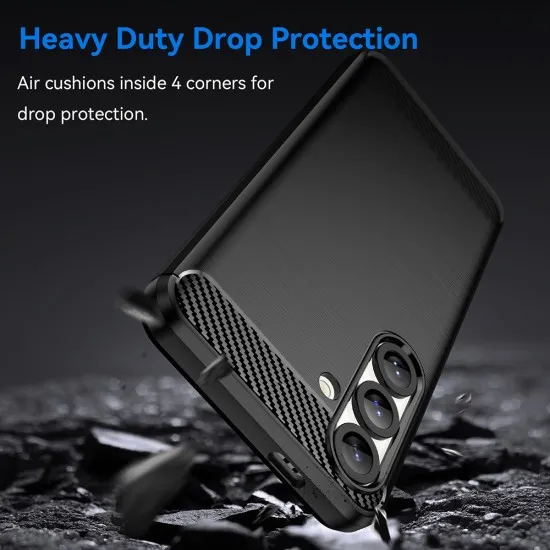 Husa pentru Samsung Galaxy S25 Plus - Techsuit Carbon Silicone - Black Husa pentru Samsung Galaxy S25 Plus - Techsuit Carbon Silicone - Black