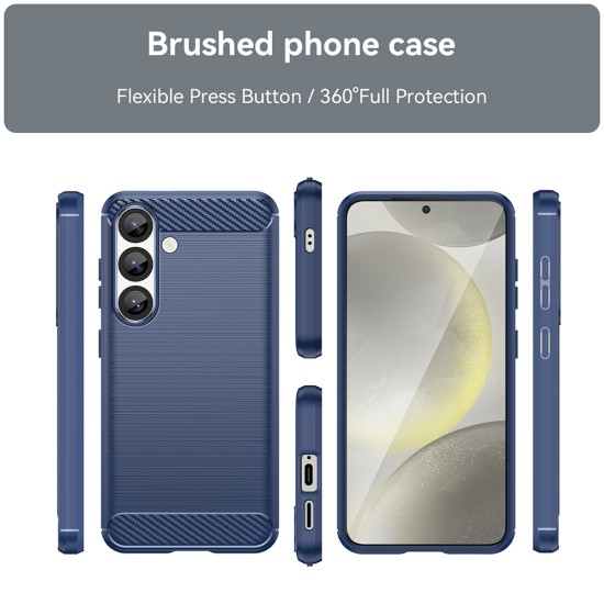 Husa pentru Samsung Galaxy S25 Plus - Techsuit Carbon Silicone - Blue