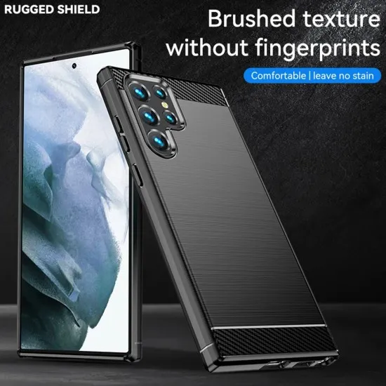 Husa pentru Samsung Galaxy S25 Ultra - Techsuit Carbon Silicone - Black Husa pentru Samsung Galaxy S25 Ultra - Techsuit Carbon Silicone - Black