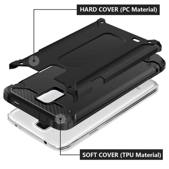 Husa pentru Samsung Galaxy S5 G900 Techsuit Hybrid Armor - Black Husa pentru Samsung Galaxy S5 G900 Techsuit Hybrid Armor - Black