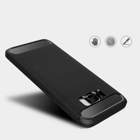 Husa pentru Samsung Galaxy S8 - Techsuit Carbon Silicone - Black Husa pentru Samsung Galaxy S8 - Techsuit Carbon Silicone - Black