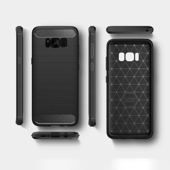 Husa pentru Samsung Galaxy S8 - Techsuit Carbon Silicone - Black Husa pentru Samsung Galaxy S8 - Techsuit Carbon Silicone - Black