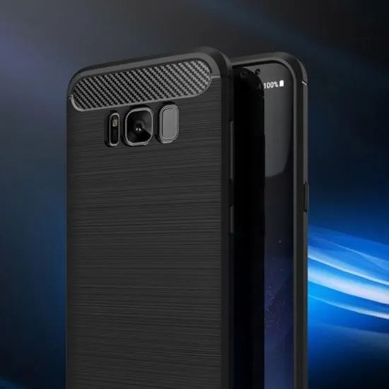 Husa pentru Samsung Galaxy S8 - Techsuit Carbon Silicone - Black Husa pentru Samsung Galaxy S8 - Techsuit Carbon Silicone - Black