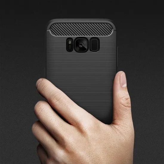 Husa pentru Samsung Galaxy S8 - Techsuit Carbon Silicone - Black Husa pentru Samsung Galaxy S8 - Techsuit Carbon Silicone - Black