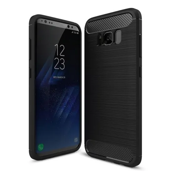 Husa pentru Samsung Galaxy S8 - Techsuit Carbon Silicone - Black Husa pentru Samsung Galaxy S8 - Techsuit Carbon Silicone - Black