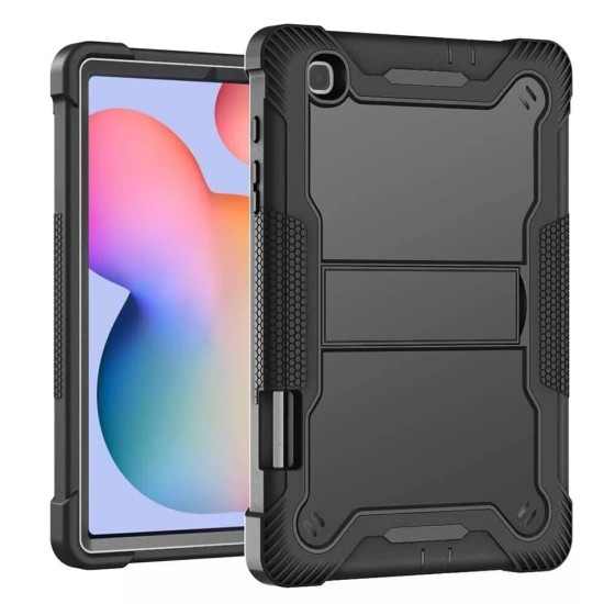 Husa pentru Samsung Galaxy Tab S6 Lite 10.4 P610/P615 + Folie - Techsuit Rugged TabShell - Black