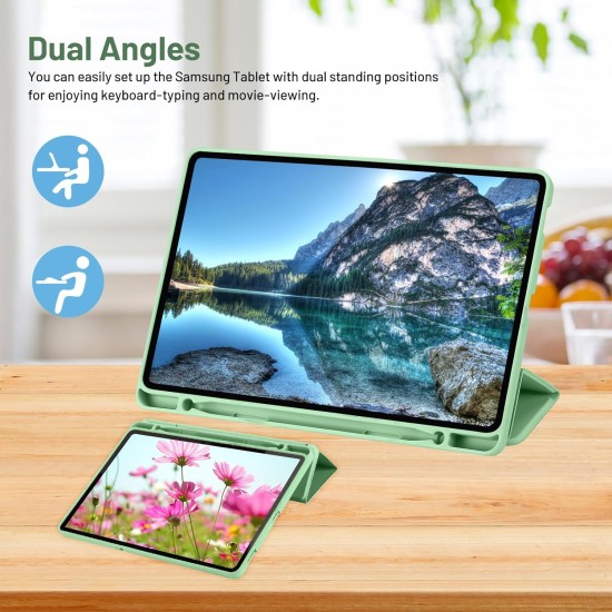 Husa pentru Samsung Galaxy Tab S6 Lite (2020/2022/2024) - Techsuit Flex Trifold - Matcha Green