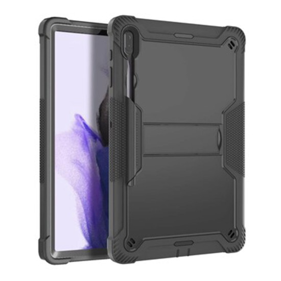 Husa pentru Samsung Galaxy Tab S7 FE + Folie - Techsuit Rugged TabShell - Black