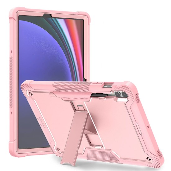 Husa pentru Samsung Galaxy Tab S9 Plus + Folie - Techsuit Rugged TabShell - Rose Gold