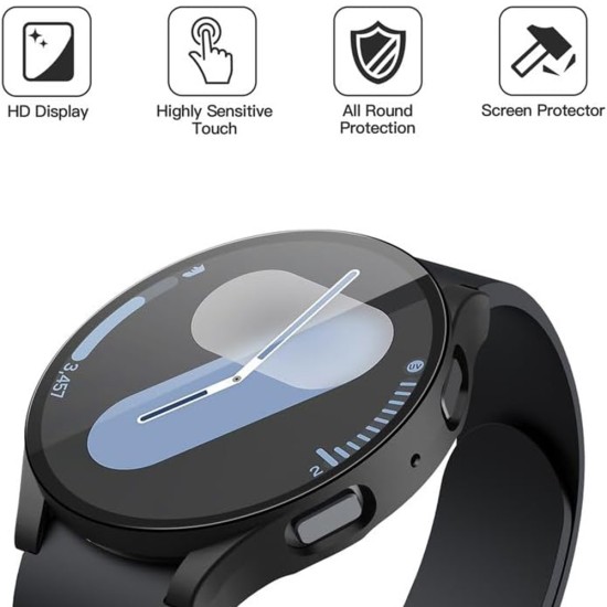 Husa pentru Samsung Galaxy Watch7 (40mm) + Folie - Techsuit Defense360 Pro - Black