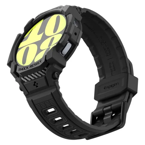 Husa pentru Samsung Galaxy Watch7 44mm + Curea - Spigen Rugged Armor Pro - Black Husa pentru Samsung Galaxy Watch7 44mm + Curea - Spigen Rugged Armor Pro - Black