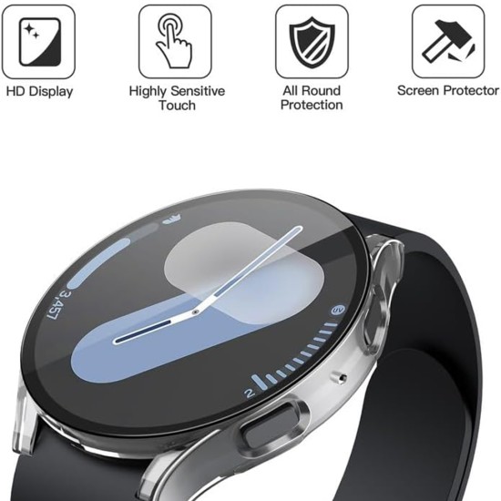 Husa pentru Samsung Galaxy Watch7 (44mm) + Folie - Techsuit Defense360 Pro - Clear