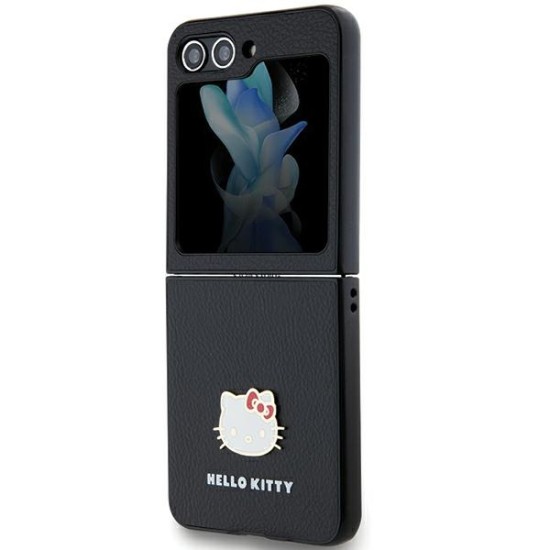 Husa pentru Samsung Galaxy Z Flip5 - Hello Kitty Hardcase IML Metal Logo Kitty Head (HKHCZF5PGHDLMK) - Black