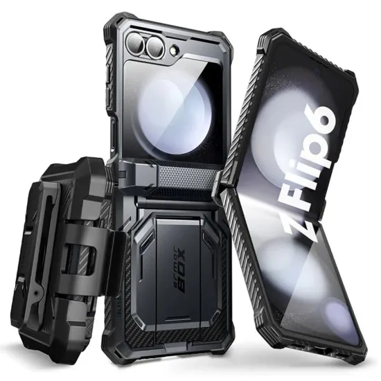 Husa pentru Samsung Galaxy Z Flip6 + Folie - I-Blason Armorbox - Black Husa pentru Samsung Galaxy Z Flip6 + Folie - I-Blason Armorbox - Black