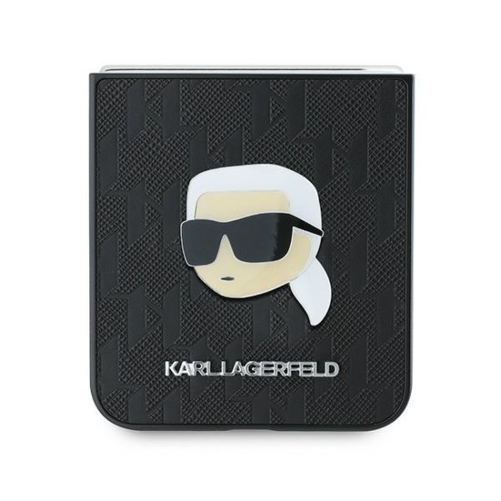 Husa pentru Samsung Galaxy Z Flip6 - Karl Lagerfeld Saffiano (KLHCZF6PGKSKIHK) - Monogram Head Pin