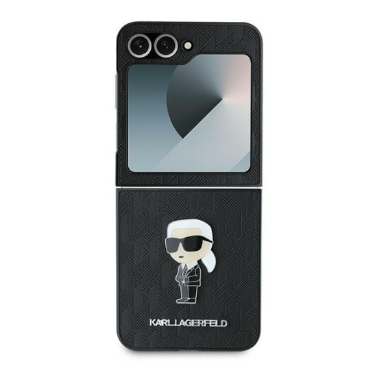 Husa pentru Samsung Galaxy Z Flip6 - Karl Lagerfeld Saffiano (KLHCZF6SAPKINPK) - Monogram Ikonik