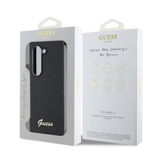 Husa pentru Samsung Galaxy Z Fold6 - Guess Glitter Script (GUHCZFD6HGGSHK) - Black