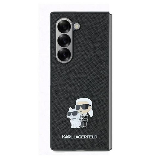 Husa pentru Samsung Galaxy Z Fold6 - Karl Lagerfeld Saffiano (KLHCZFD6SAPKCNPK) - Karl&Choupette Metal Pin